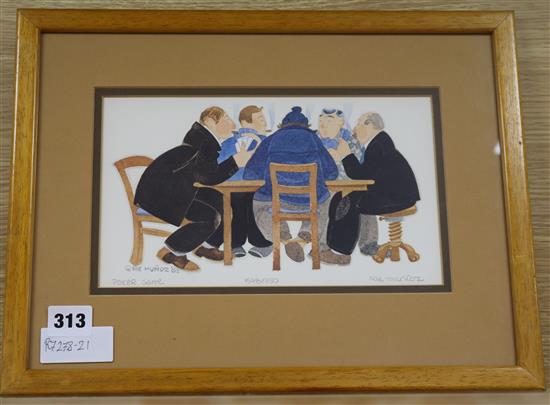 Rie Munoz, limited edition print, Poker Game, signed in pencil, 598/750 6 x 10in.